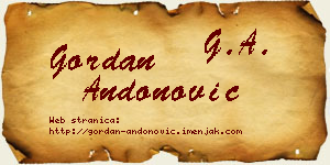 Gordan Andonović vizit kartica